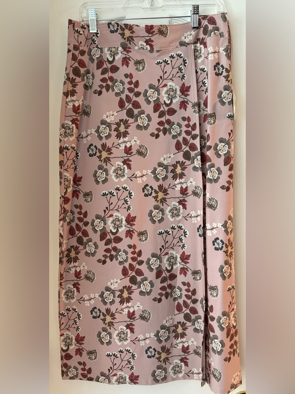 Spartina Floral Midi Skirt in Dusty Pink